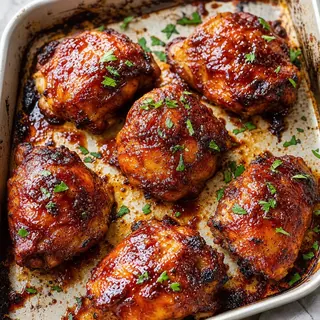 Baked BBQ Chicken Thighs