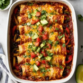Bean and Vegetable Enchilada Bake