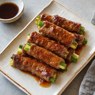 Beef Negimaki Rolls with Sauce
