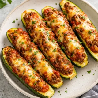 Beef Stuffed Zucchini Boats