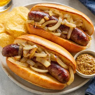 Beer Brats with Onions