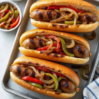 Beer Brats with Peppers