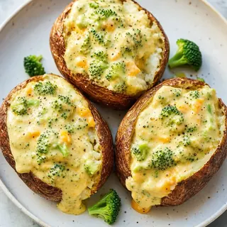 Broccoli Cheddar Baked Potatoes