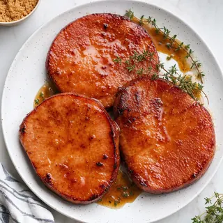 Brown Sugar Glazed Ham Steaks