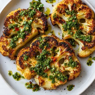 Charred Cauliflower Steaks with Chimichurri