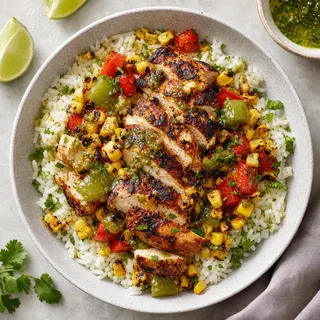 Charred Chicken and Corn Rice