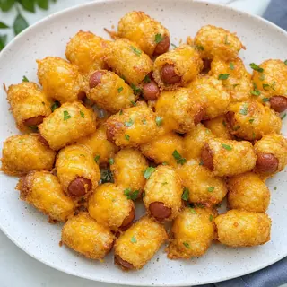 Cheesy Baked Hot Dog Tots