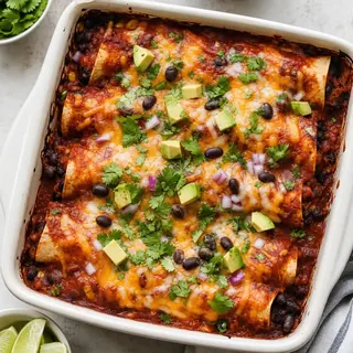 Cheesy Black Bean Enchiladas