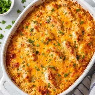 Cheesy Chicken and Rice Bake