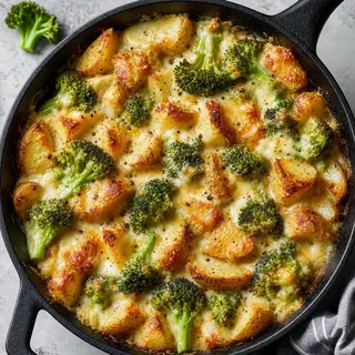 Cheesy Potato and Broccoli Skillet