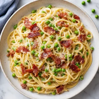 Creamy Bacon Pea Pasta