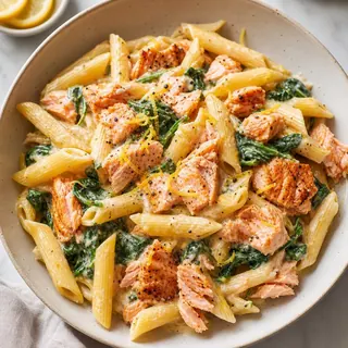 Creamy Lemon Salmon Pasta