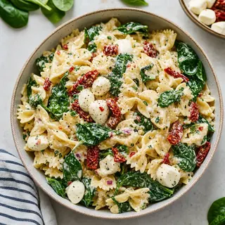 Creamy Pasta Salad with Spinach