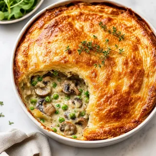 Creamy Pea and Mushroom Pie