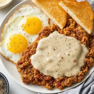 Crispy Chicken Fried Steak Breakfast