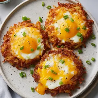 Crispy Hash Brown Patties with Eggs