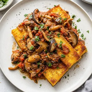 Crispy Polenta with Mushroom Ragout