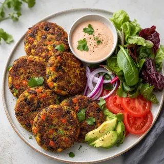 Crispy Veggie Burger Platter