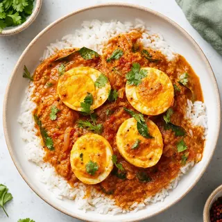 Egg Curry with Rice