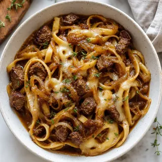 French Onion Beef Pasta