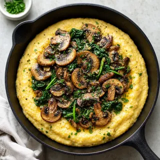 Garlic and Herb Polenta Skillet