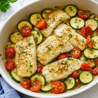Garlic Butter Tilapia and Zucchini