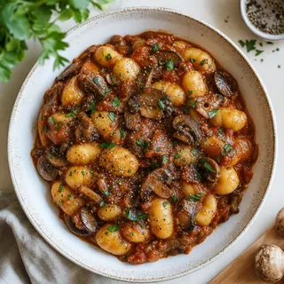 Gnocchi with Mushroom Ragu