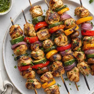 Grilled Chicken Vegetable Skewers