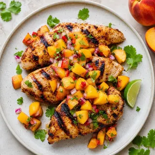 Grilled Chicken with Peach Salsa
