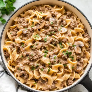 Ground Beef Stroganoff Noodles