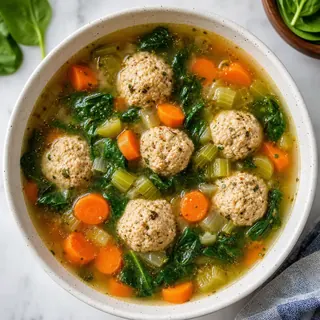 Ground Turkey Meatball Soup with Vegetables