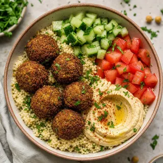 Hummus Falafel Grain Bowl
