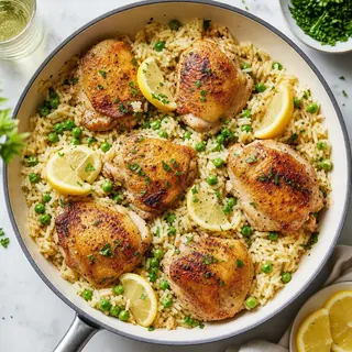 Lemony Chicken and Rice Skillet