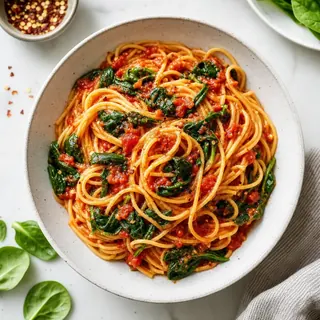 Marinara Pasta with Spinach