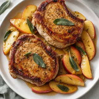 Pan-Seared Pork Chops with Apples