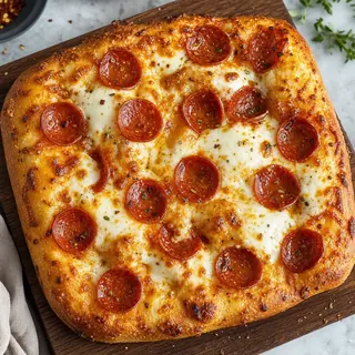 Pepperoni and Mozzarella Focaccia