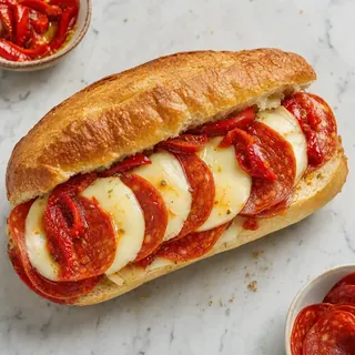 Pepperoni and Provolone Sandwich