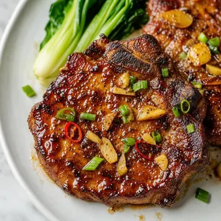 Pork Cutlet with Ginger Glaze