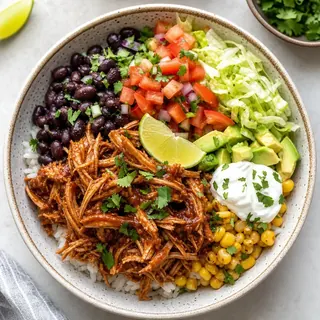 Pulled Pork Burrito Bowl with Beans