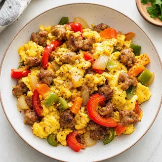 Sausage and Pepper Scramble