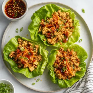 Seasoned Tofu Lettuce Wraps