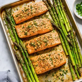 Sheet Pan Salmon and Asparagus
