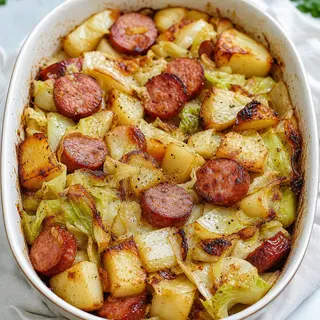 Smoked Sausage and Cabbage Bake
