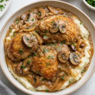 Smothered Chicken in Mushroom Gravy