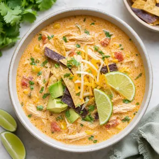 Sour Cream Chicken Enchilada Soup