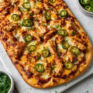Spicy BBQ Chicken & Jalapeño Flatbread