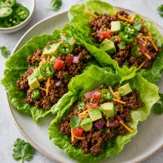 Spicy Beef Taco Lettuce Wraps