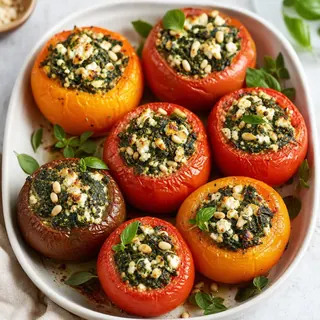 Spinach and Feta Stuffed Tomatoes