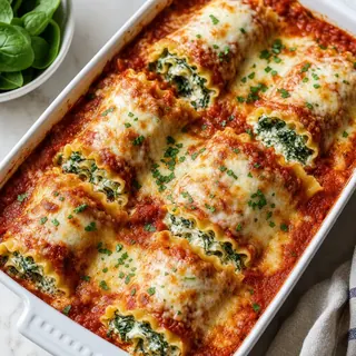 Spinach Lasagna Roll Ups