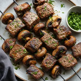 Steak and Mushroom Skewers